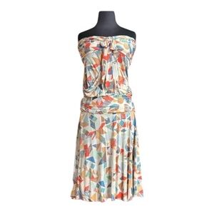 LaRok Strapless Dress with Colorful Geometric Design